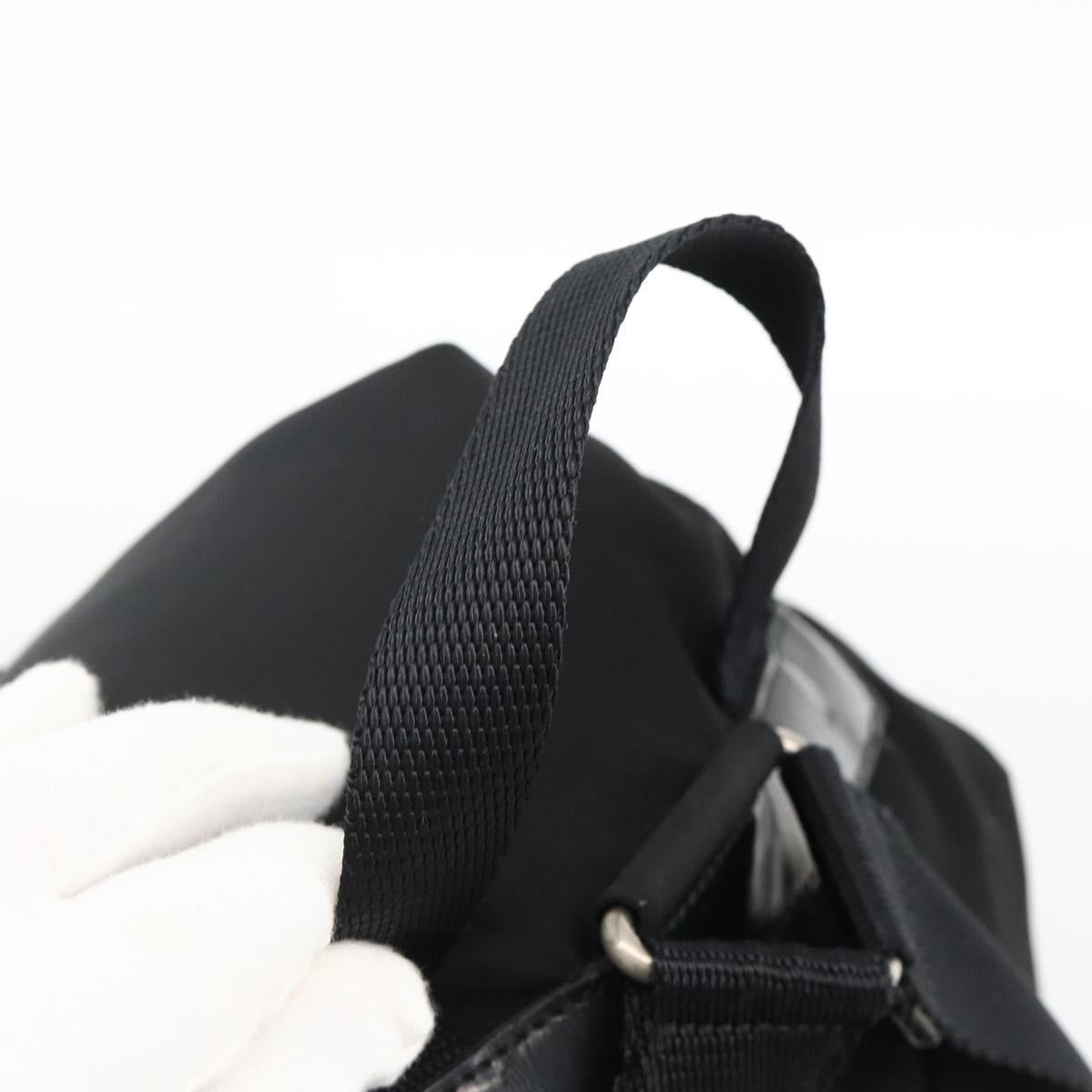 PRADA Backpack Nylon Black Silver Auth 173833