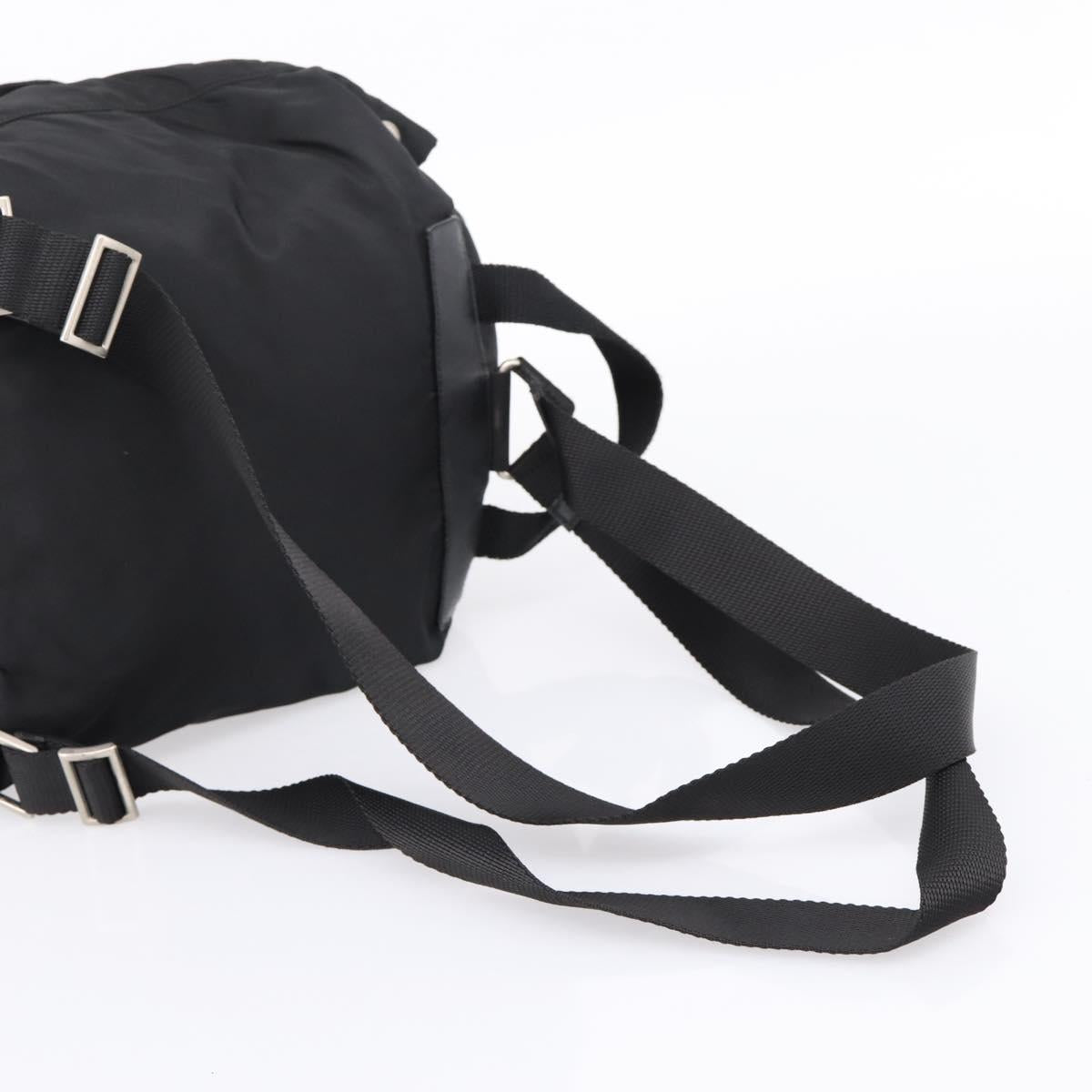 PRADA Backpack Nylon Black Silver Auth 173833