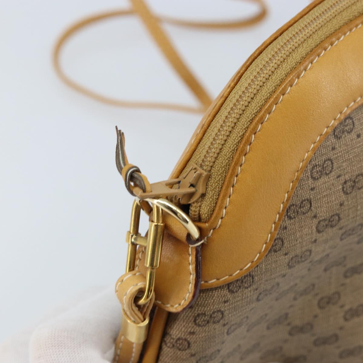 GUCCI Micro GG Supreme Shoulder Bag PVC Beige Gold 007 49 0819 Auth 173835