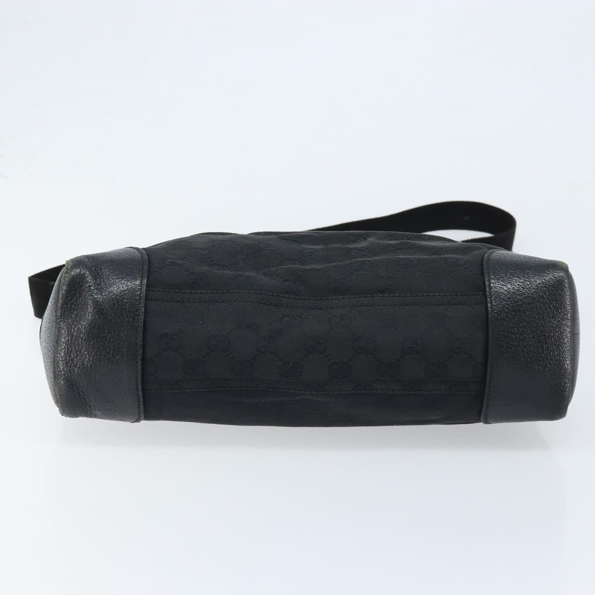 GUCCI GG Canvas Shoulder Bag Black Silver 110054 Auth 173836