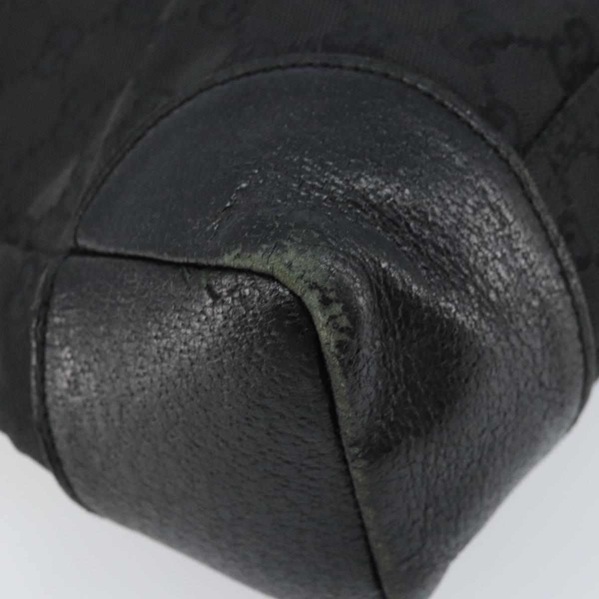 GUCCI GG Canvas Shoulder Bag Black Silver 110054 Auth 173836
