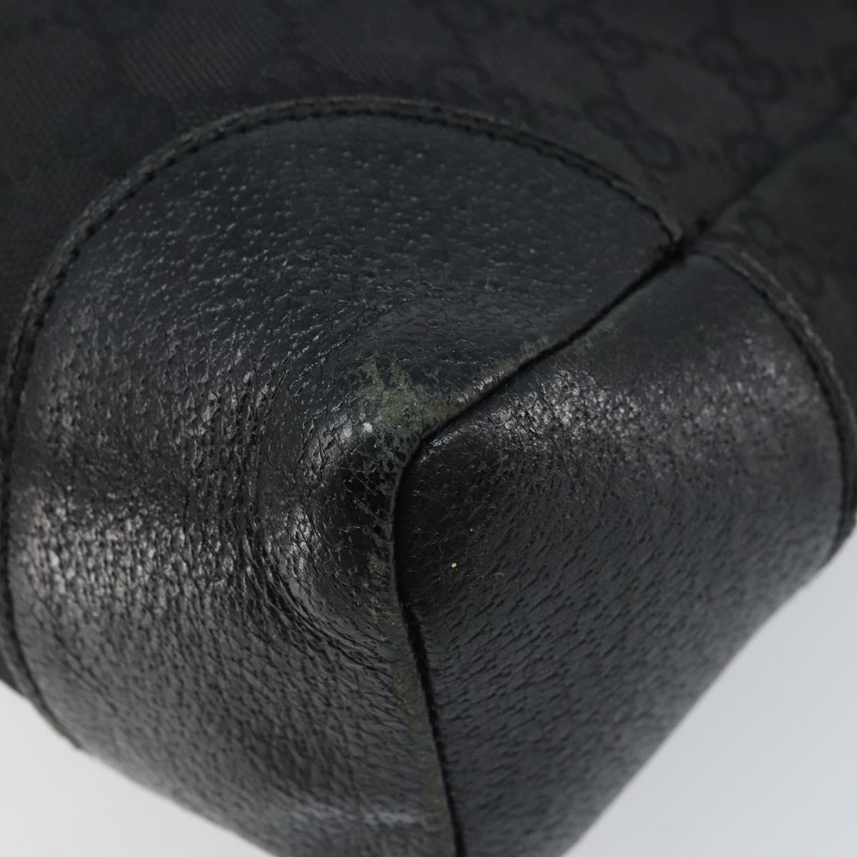 GUCCI GG Canvas Shoulder Bag Black Silver 110054 Auth 173836