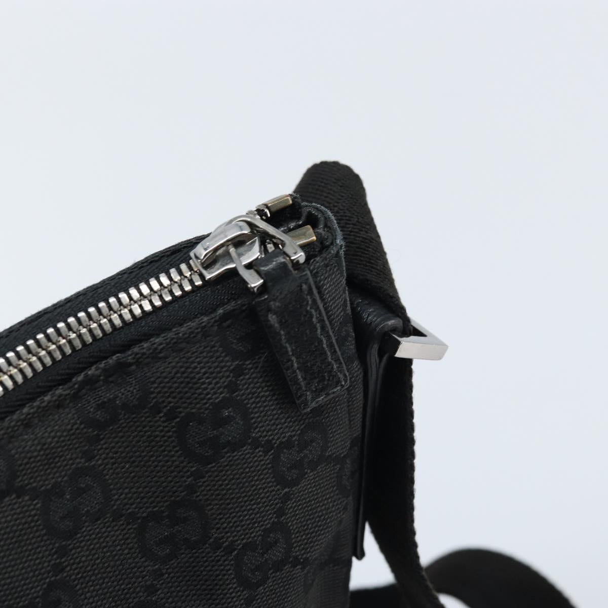 GUCCI GG Canvas Shoulder Bag Black Silver 110054 Auth 173836
