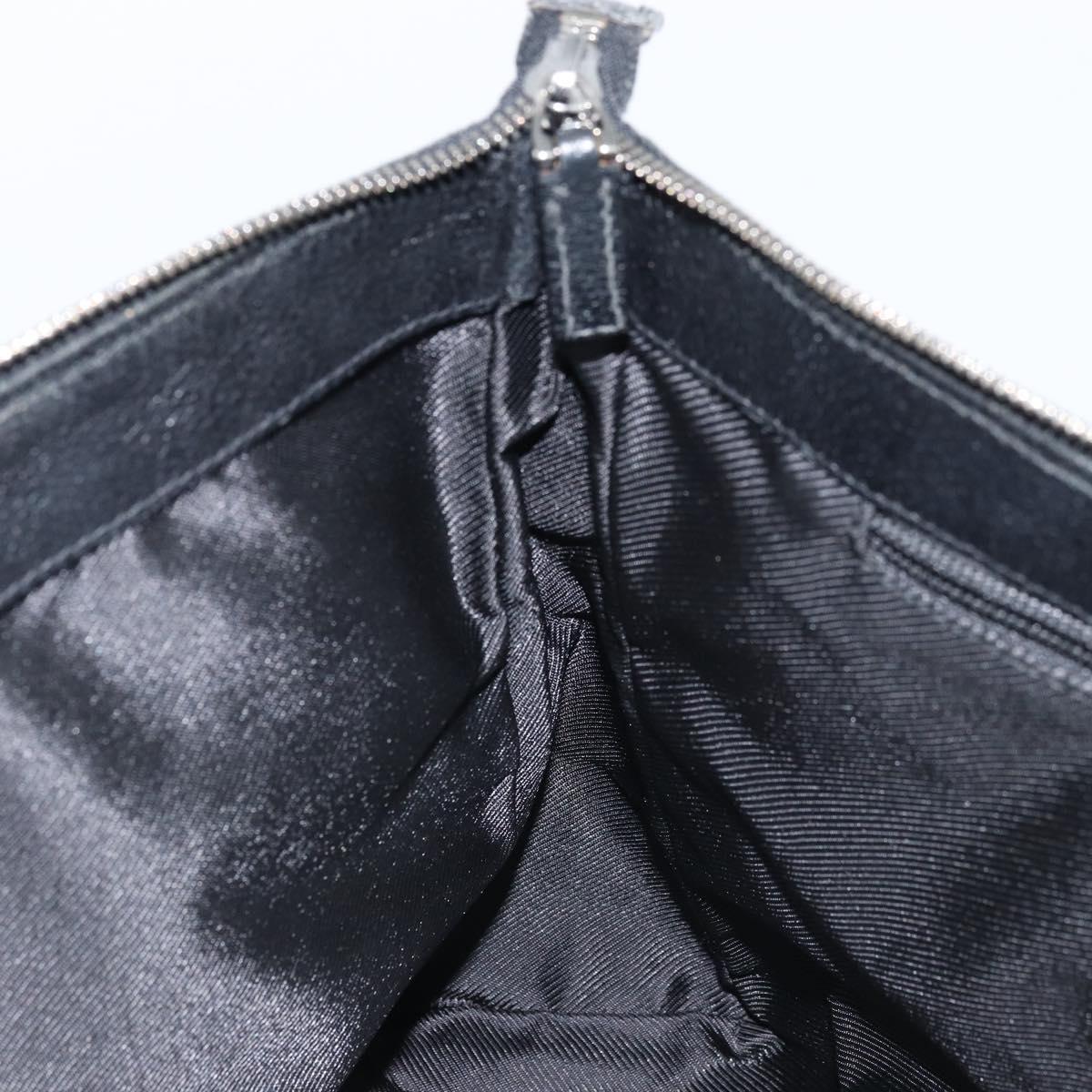GUCCI GG Canvas Shoulder Bag Black Silver 110054 Auth 173836