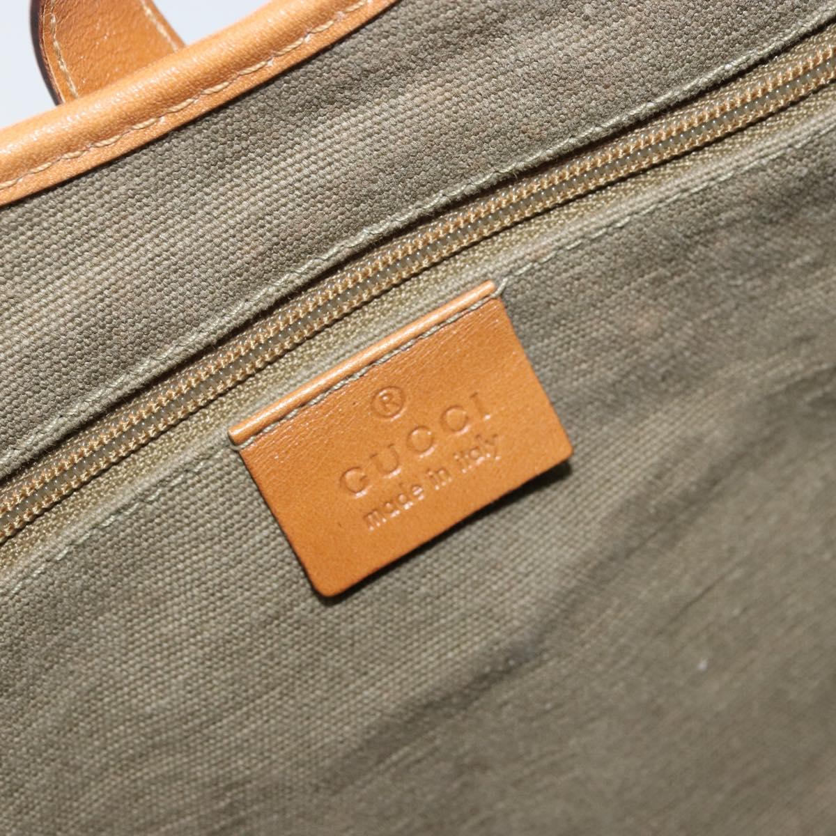 GUCCI Jackie Hand Bag Canvas Beige Silver 01719 Auth 173837V