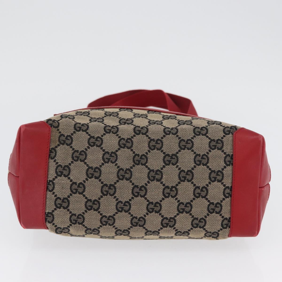 GUCCI GG Canvas Tote Bag Beige Silver 019 0402 3754 Auth 173842