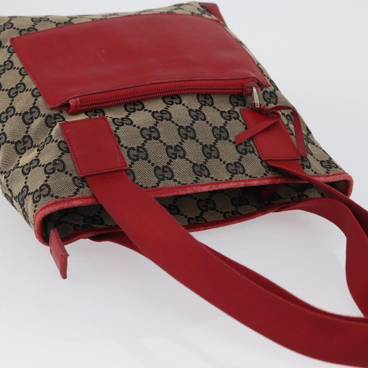 GUCCI GG Canvas Tote Bag Beige Silver 019 0402 3754 Auth 173842