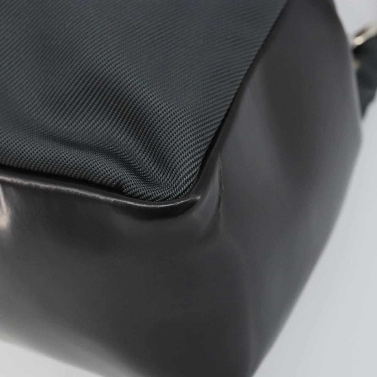 GUCCI Bamboo Hand Bag Nylon Gray Silver 000 1014 0575 5 Auth 173845A