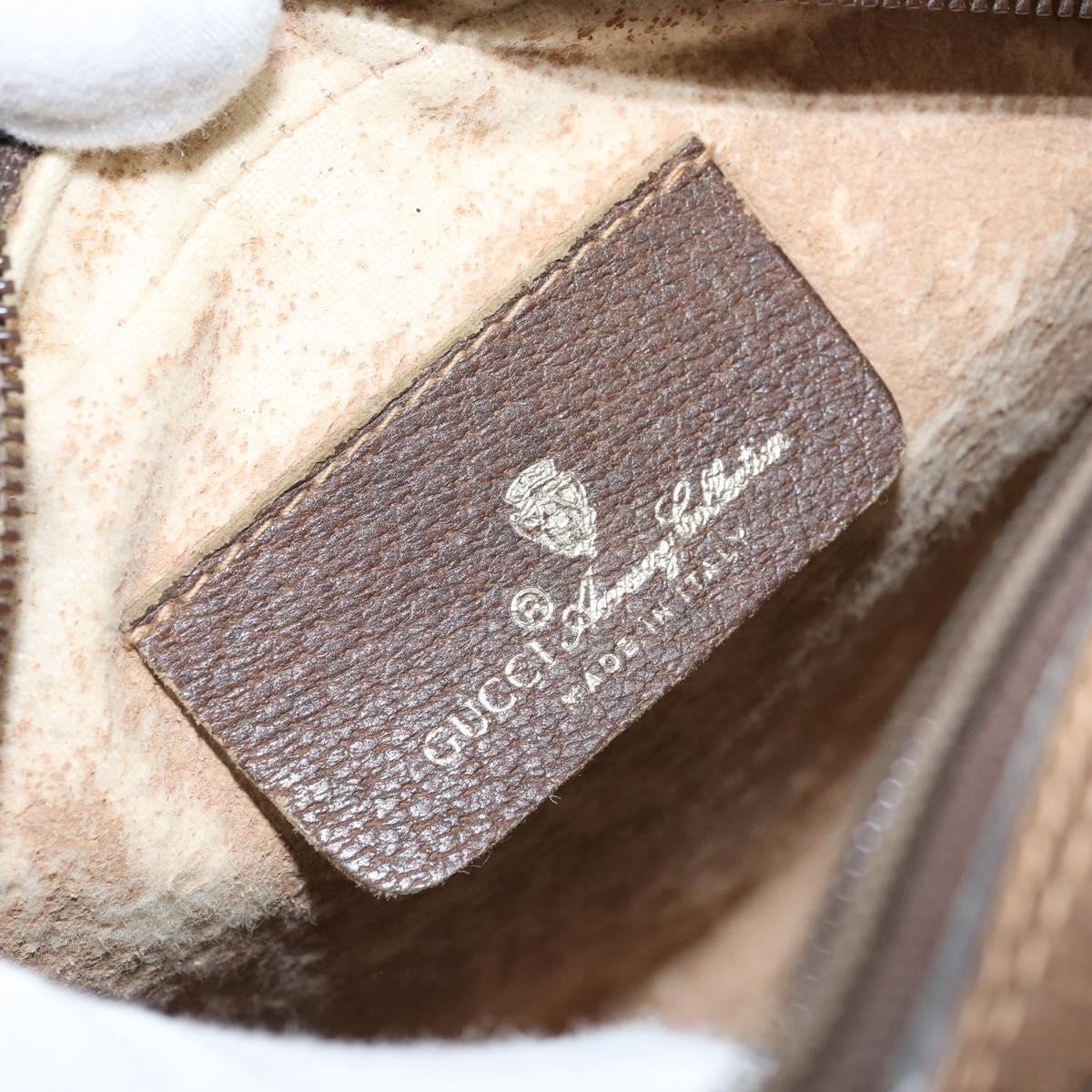 GUCCI GG Supreme Web Sherry Line Bag PVC Beige Gold 89 02 066 Auth 173850