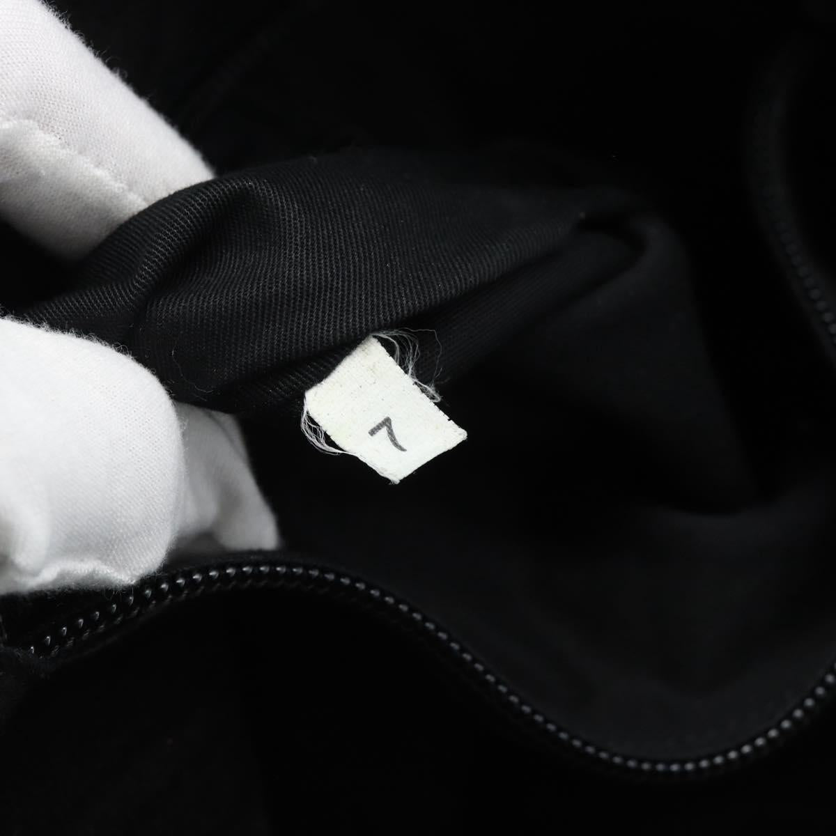 PRADA Tote Bag Leather Black Silver Auth 173853