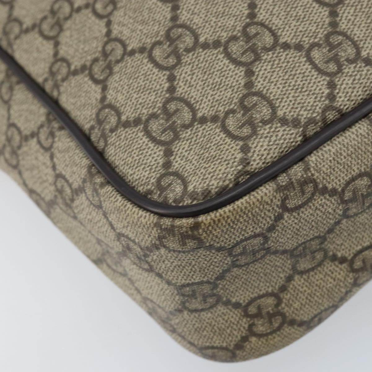 GUCCI GG Supreme Shoulder Bag PVC Beige Gold 233268 Auth 173855