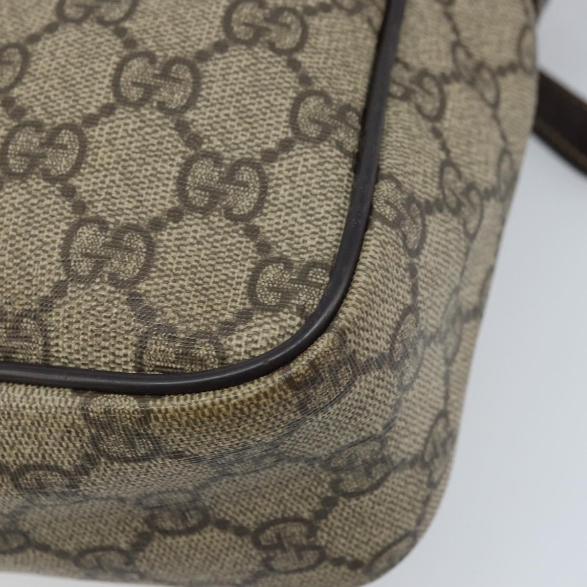 GUCCI GG Supreme Shoulder Bag PVC Beige Gold 233268 Auth 173855