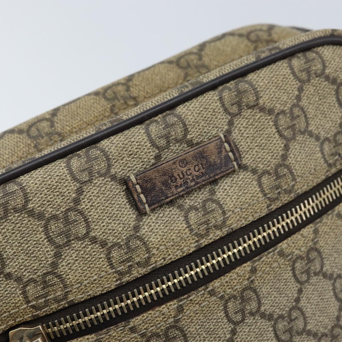 GUCCI GG Supreme Shoulder Bag PVC Beige Gold 233268 Auth 173855