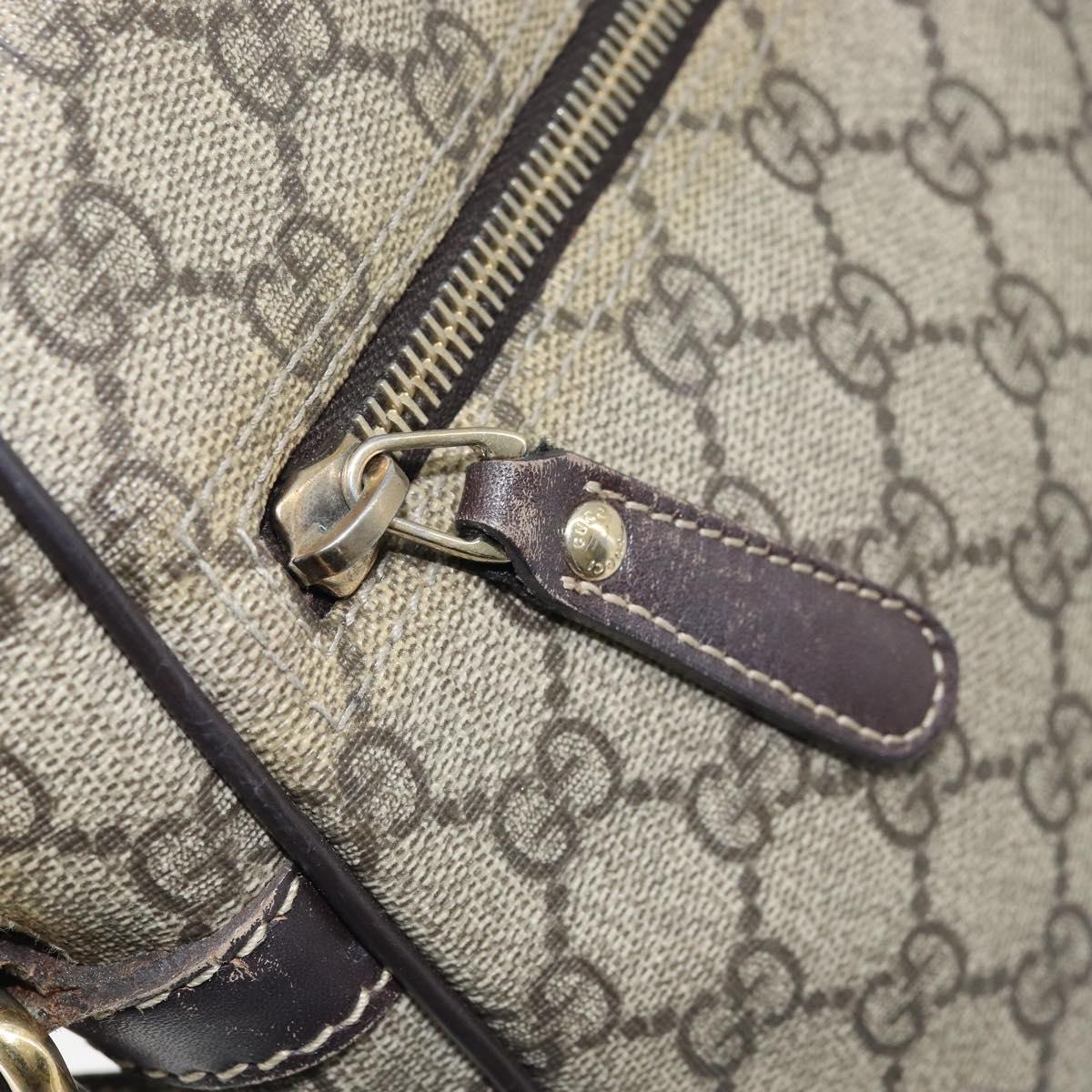 GUCCI GG Supreme Shoulder Bag PVC Beige Gold 233268 Auth 173855