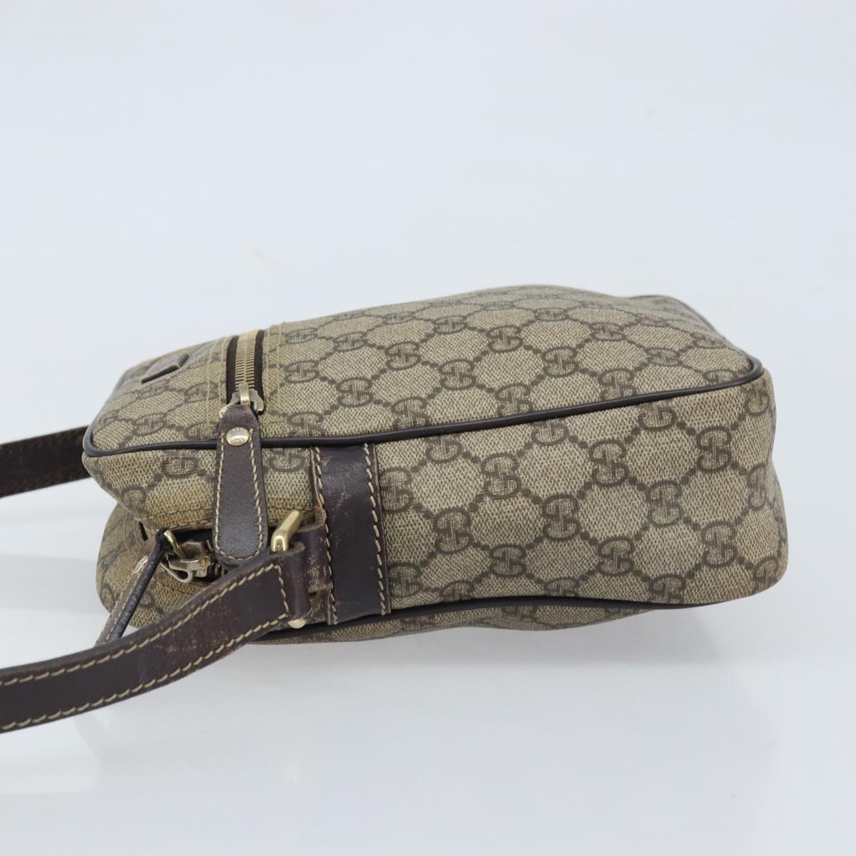 GUCCI GG Supreme Shoulder Bag PVC Beige Gold 233268 Auth 173855