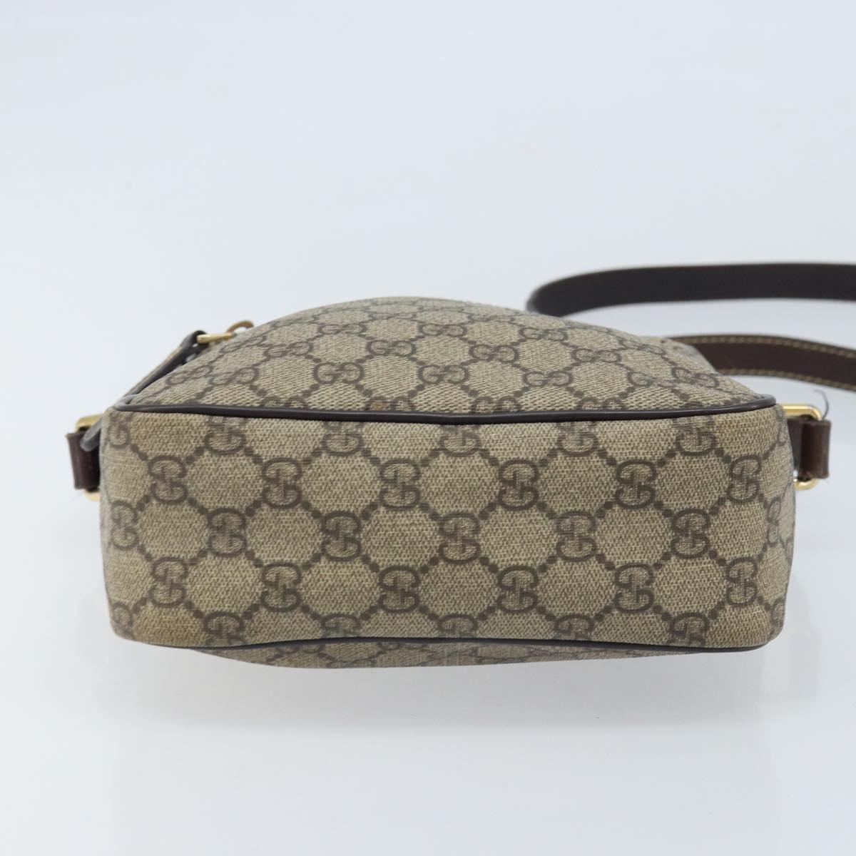 GUCCI GG Supreme Shoulder Bag PVC Beige Gold 233268 Auth 173855