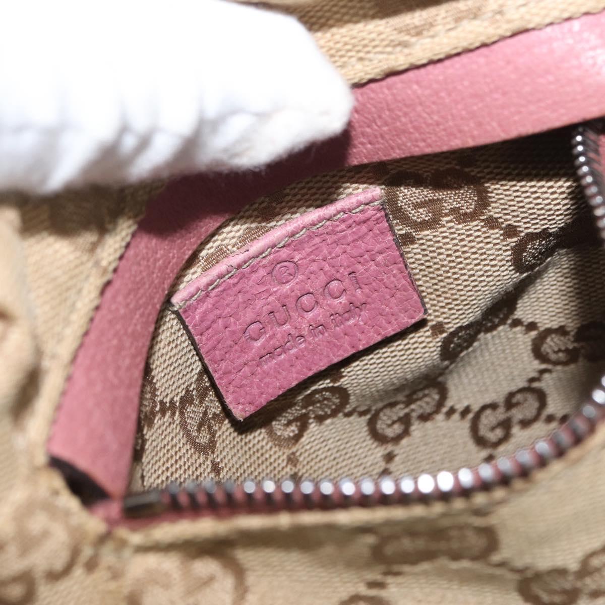 GUCCI GG Canvas Sherry Line Waist bag Beige Silver pink 28566 Auth 173858