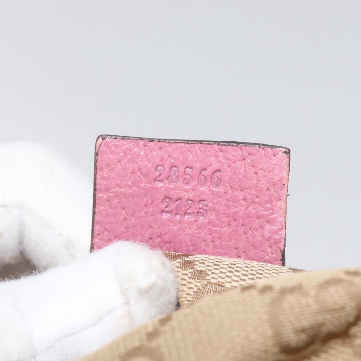 GUCCI GG Canvas Sherry Line Waist bag Beige Silver pink 28566 Auth 173858