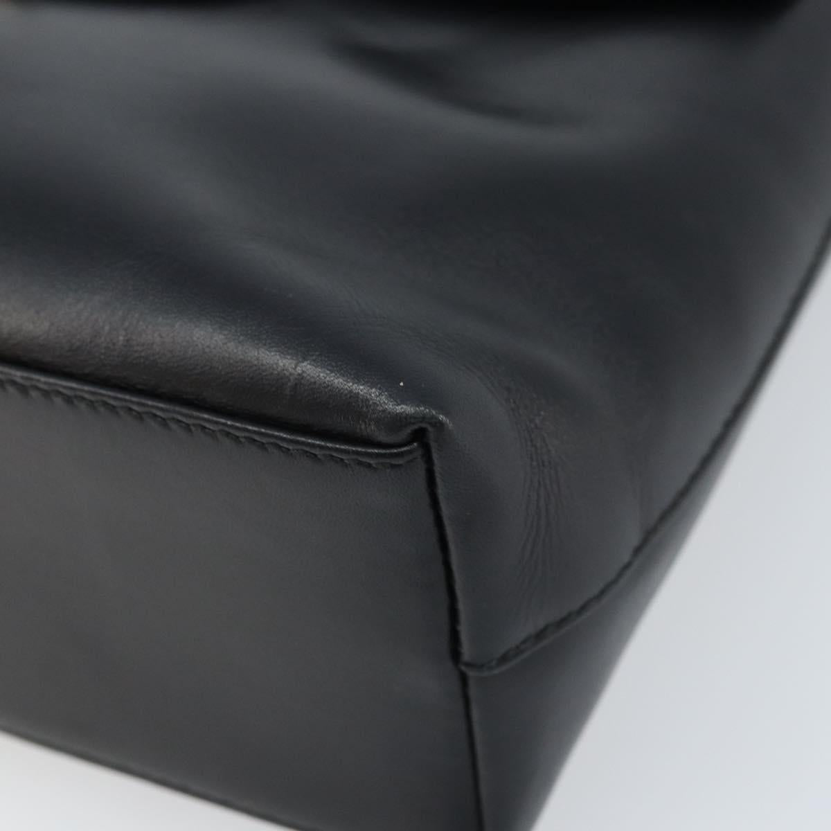 GUCCI Shoulder Bag Leather Black Gold 001 1998 1785 Auth 173859