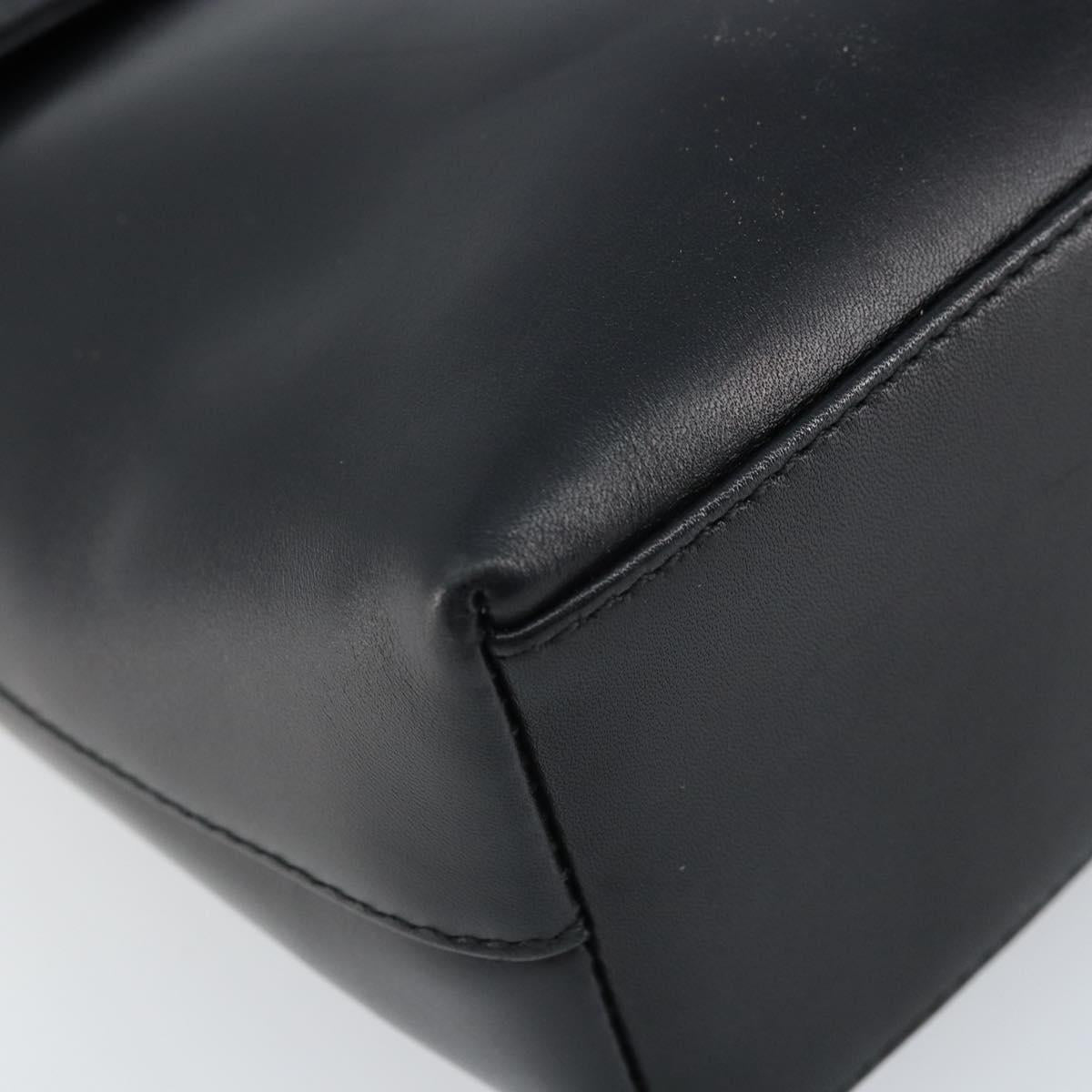 GUCCI Shoulder Bag Leather Black Gold 001 1998 1785 Auth 173859