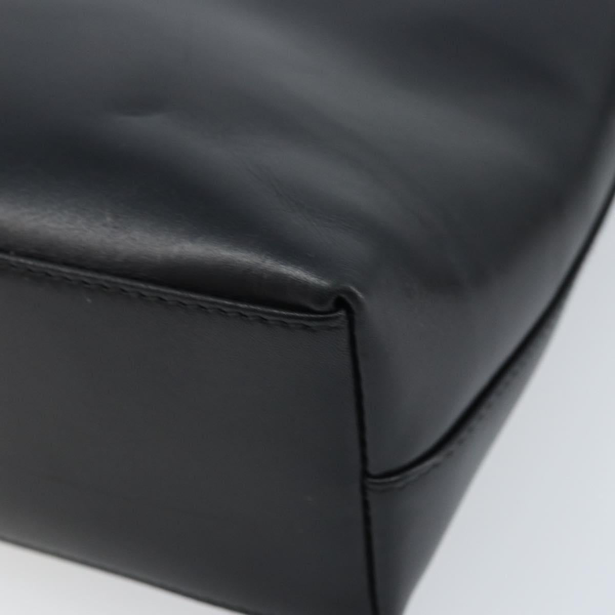GUCCI Shoulder Bag Leather Black Gold 001 1998 1785 Auth 173859