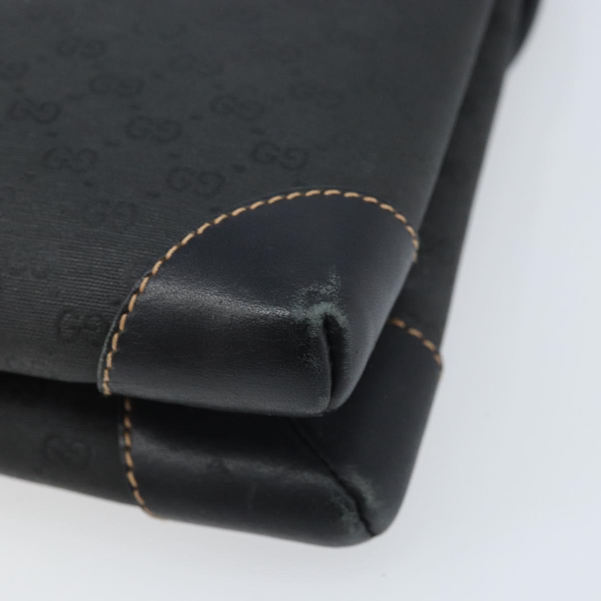 GUCCI Micro GG Supreme Shoulder Bag PVC Black Gold 007 92 5548 Auth 173860