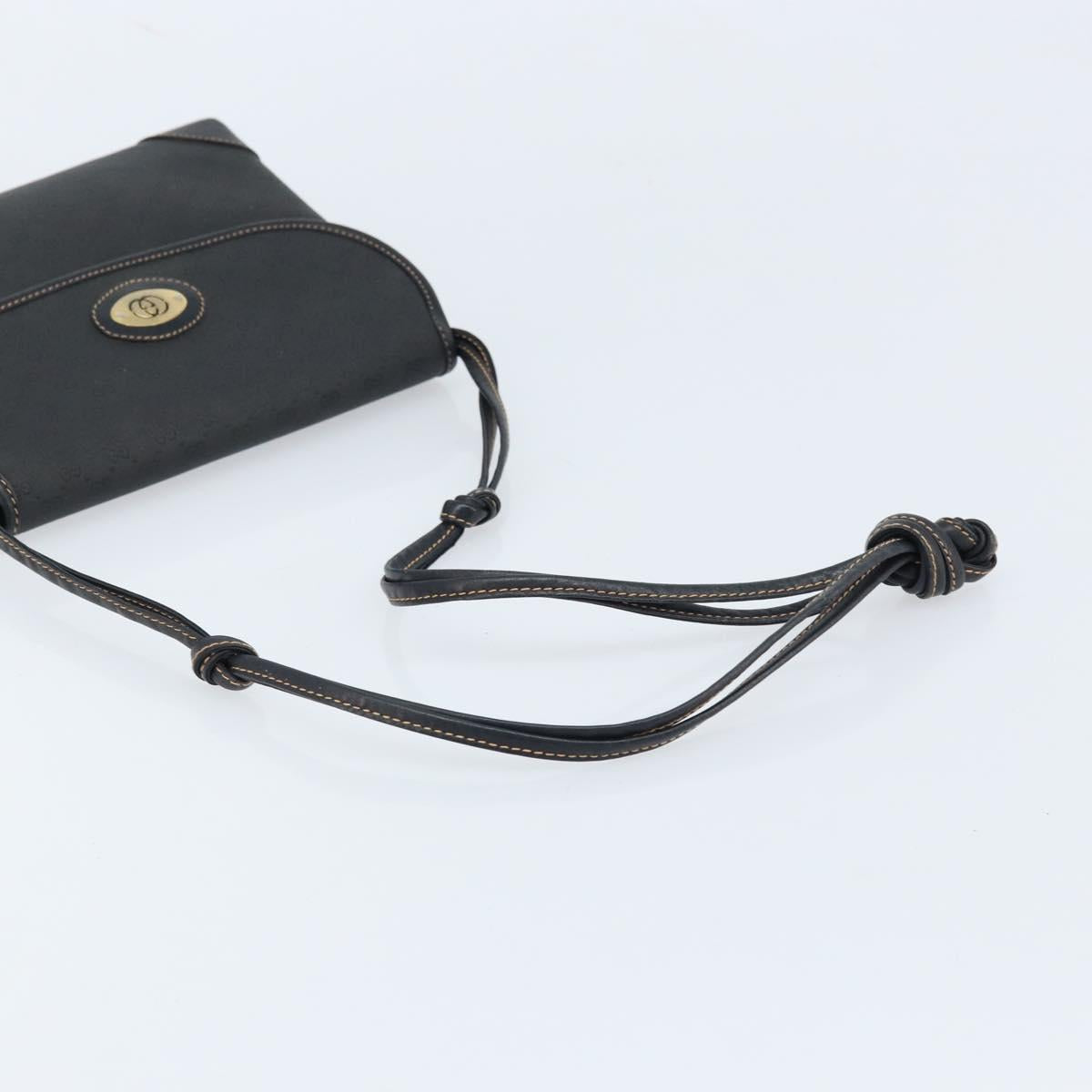 GUCCI Micro GG Supreme Shoulder Bag PVC Black Gold 007 92 5548 Auth 173860