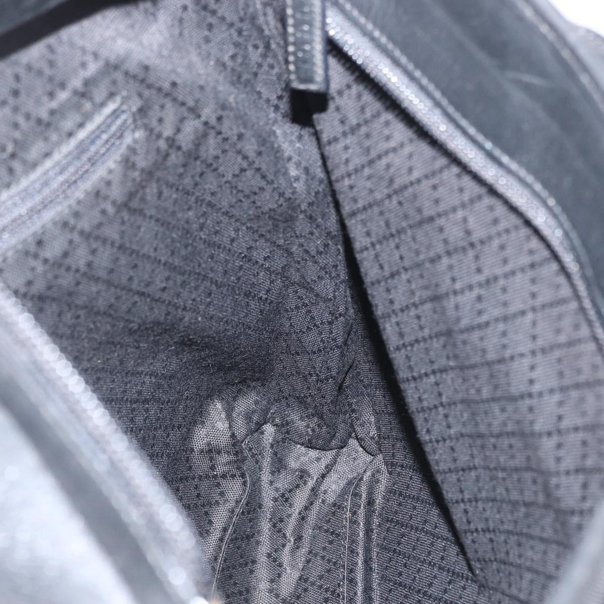GUCCI Tote Bag Nylon Black Silver Auth 173861