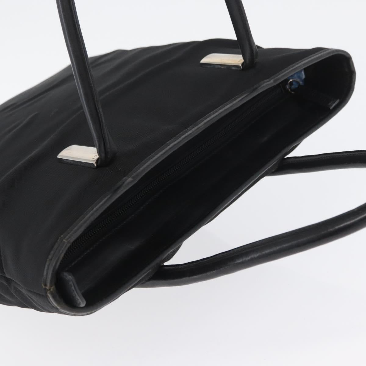 GUCCI Tote Bag Nylon Black Silver Auth 173861