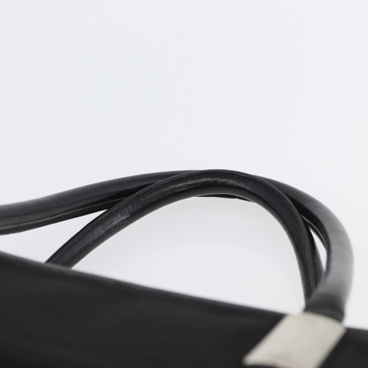 GUCCI Tote Bag Nylon Black Silver Auth 173861