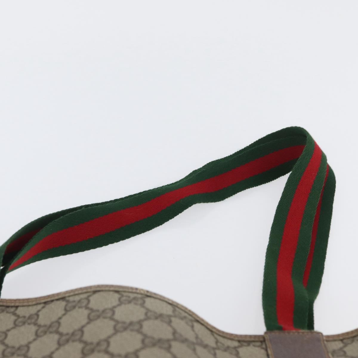 GUCCI GG Supreme Web Sherry Line Tote Bag PVC Beige Red 39 02 0031 Auth 173865