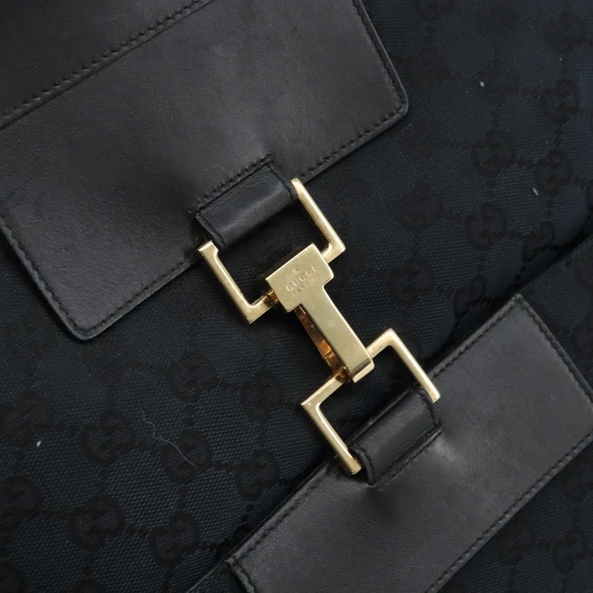 GUCCI GG Canvas Hand Bag Black Gold 001 4033 Auth 173867