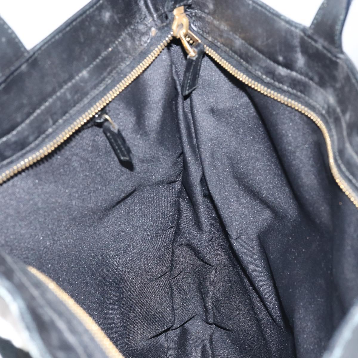 GUCCI GG Canvas Hand Bag Black Gold 001 4033 Auth 173867