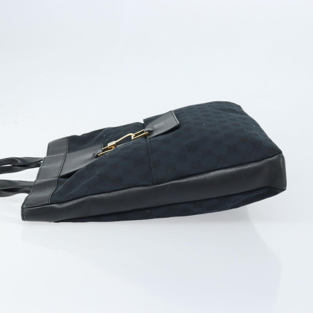 GUCCI GG Canvas Hand Bag Black Gold 001 4033 Auth 173867