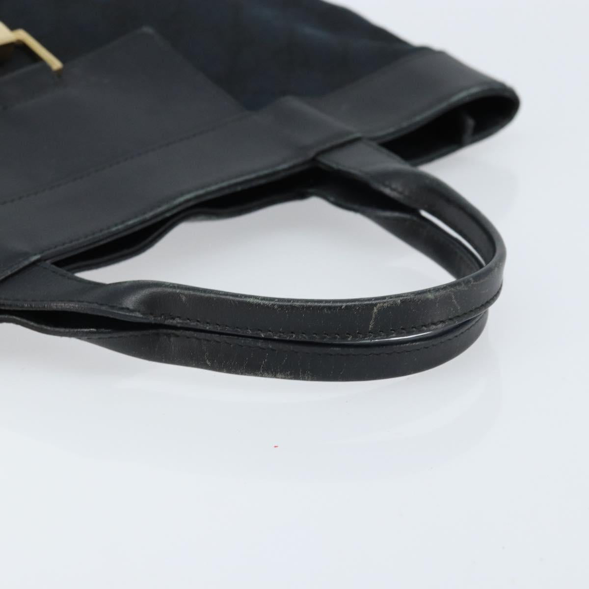 GUCCI GG Canvas Hand Bag Black Gold 001 4033 Auth 173867