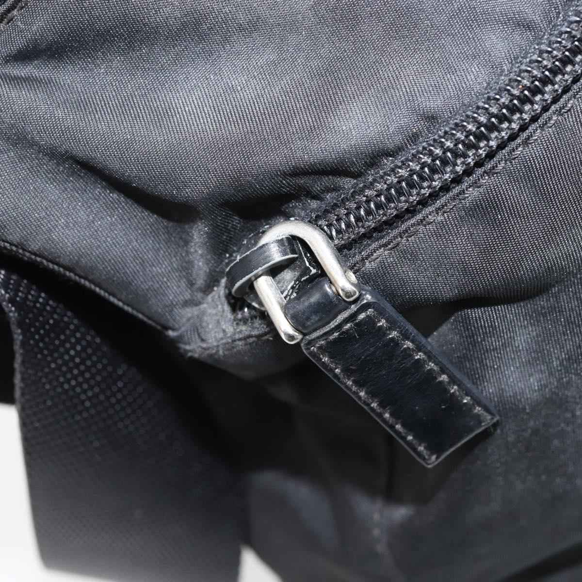 PRADA Shoulder Bag Nylon Black Silver Auth 173868