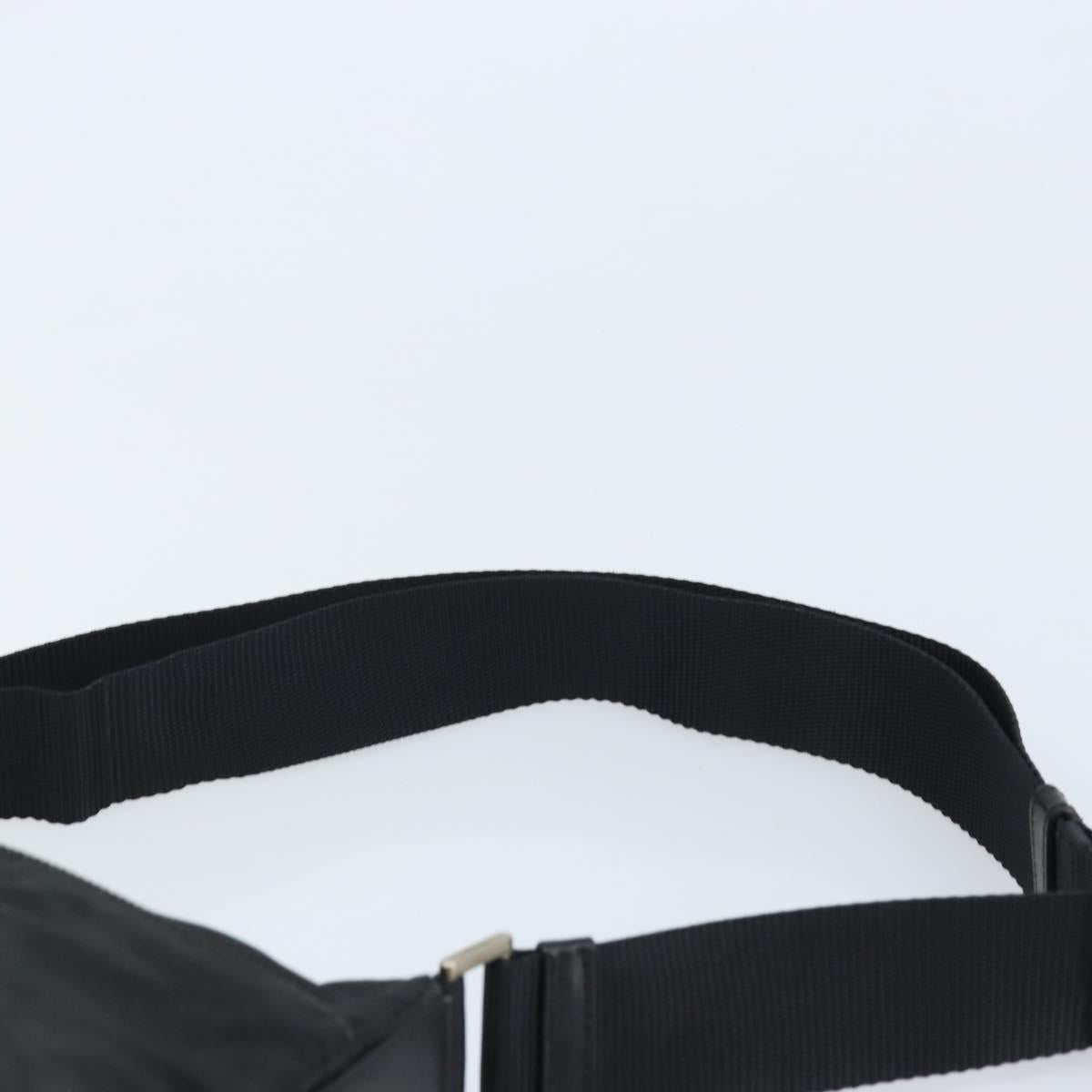 PRADA Shoulder Bag Nylon Black Silver Auth 173868