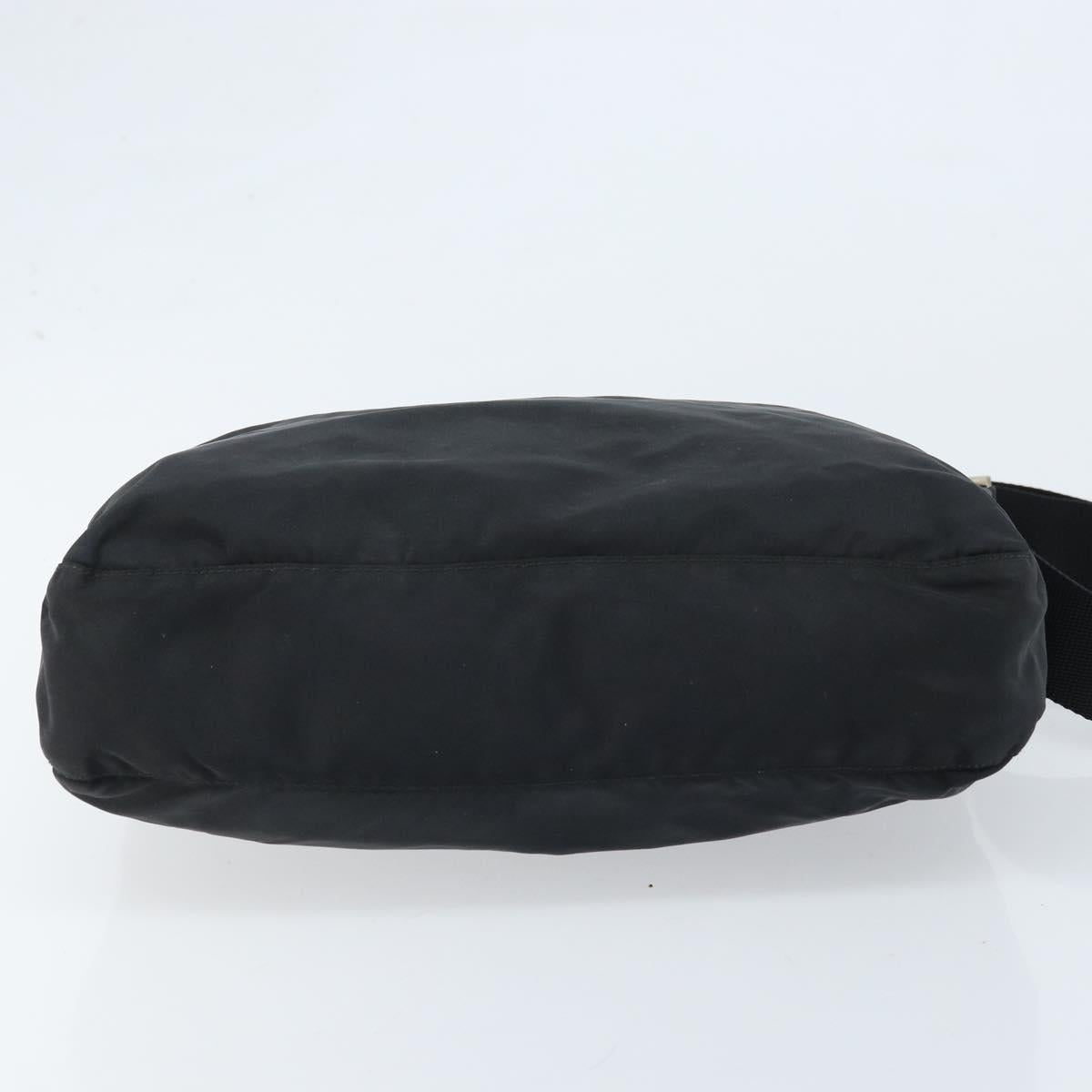 PRADA Shoulder Bag Nylon Black Silver Auth 173868