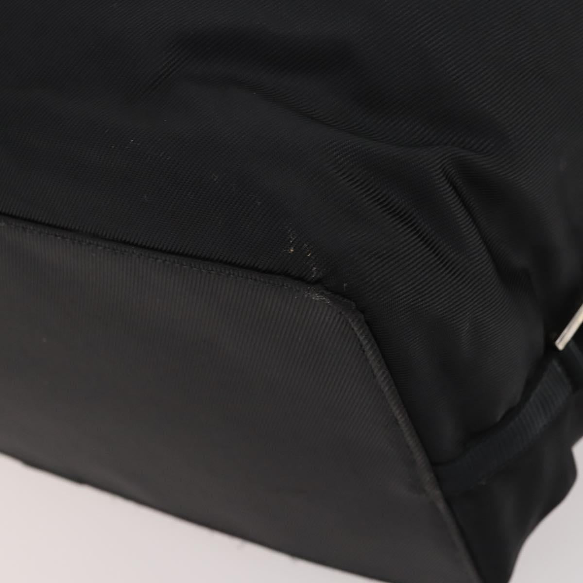 GUCCI Boston Bag Nylon Black Silver 012 0387 Auth 173869