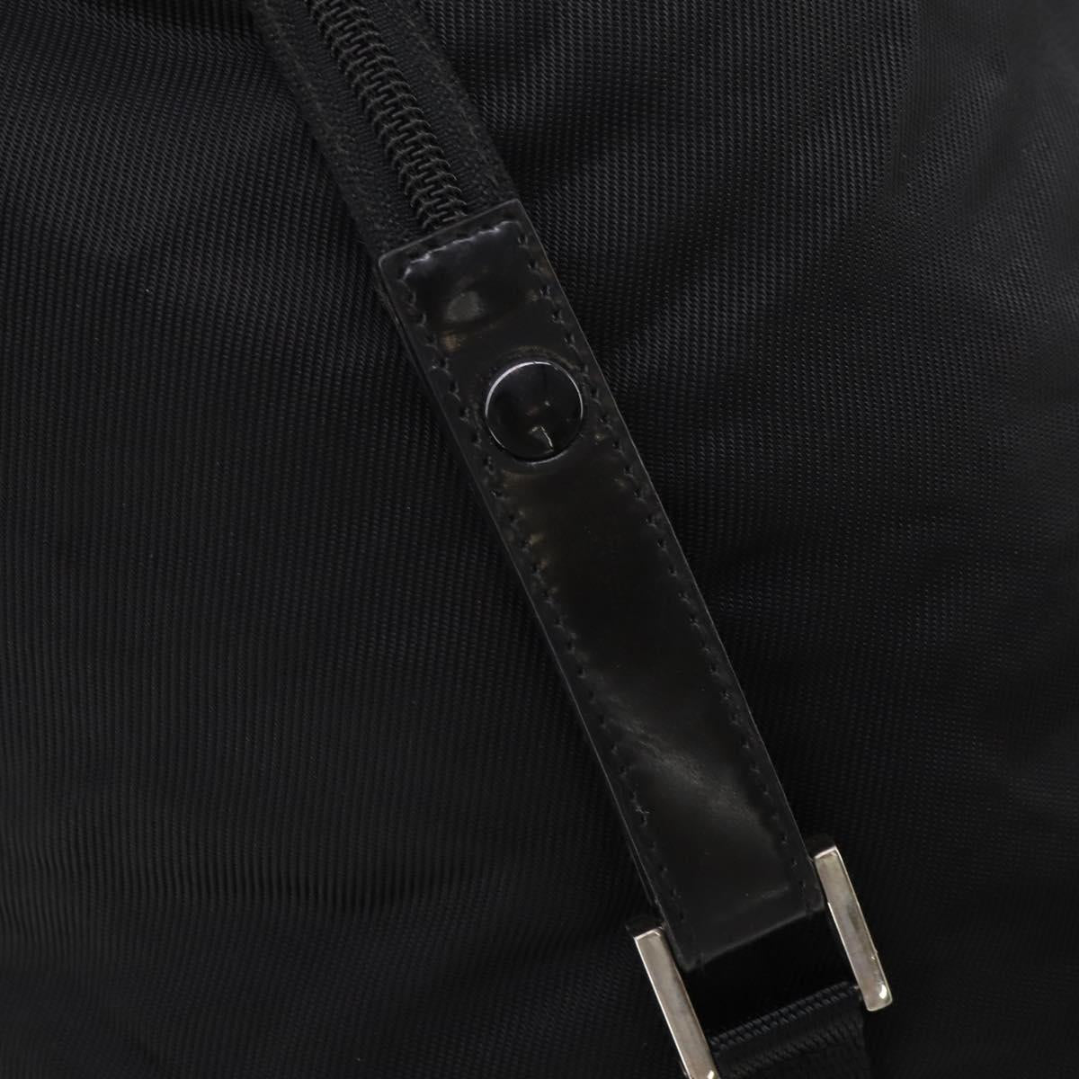 GUCCI Boston Bag Nylon Black Silver 012 0387 Auth 173869