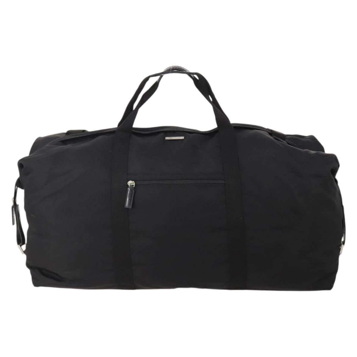 GUCCI Boston Bag Nylon Black Silver 012 0387 Auth 173869