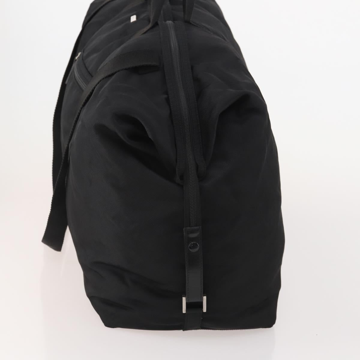 GUCCI Boston Bag Nylon Black Silver 012 0387 Auth 173869