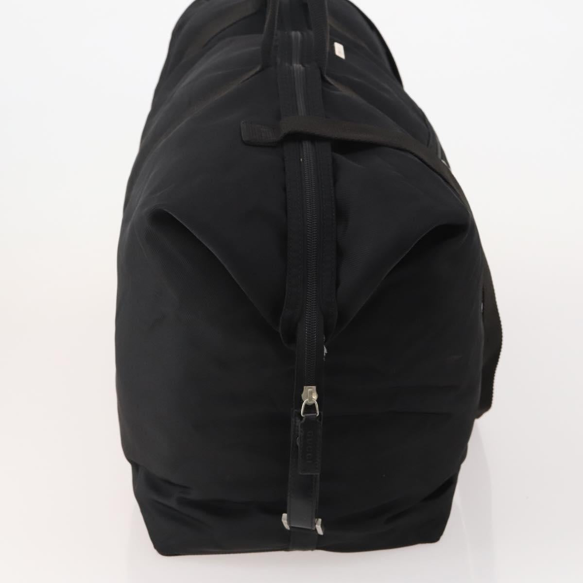 GUCCI Boston Bag Nylon Black Silver 012 0387 Auth 173869
