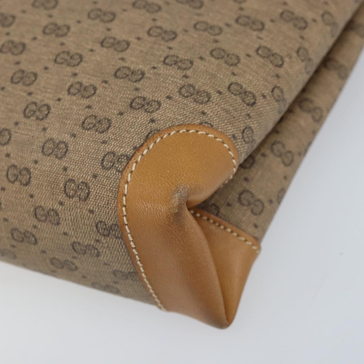 GUCCI Micro GG Supreme Shoulder Bag PVC Beige Gold Auth 173871
