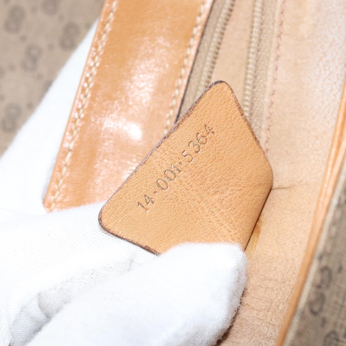GUCCI Micro GG Supreme Shoulder Bag PVC Beige Gold Auth 173871