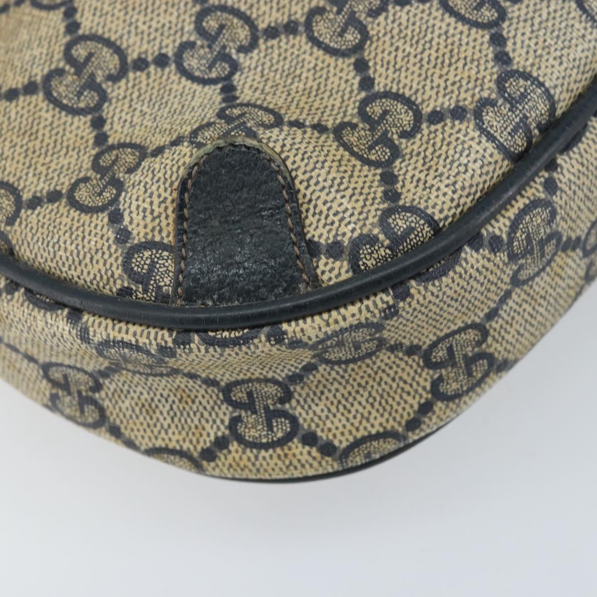 GUCCI GG Supreme Sherry Line Shoulder Bag PVC Navy Red 156 02 066 Auth 173872
