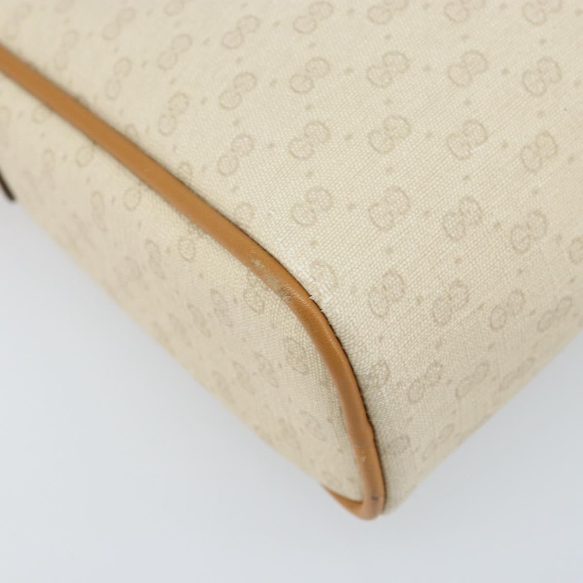 GUCCI Micro GG Supreme Shoulder Bag PVC White Gold 007 39 0014 Auth 173875