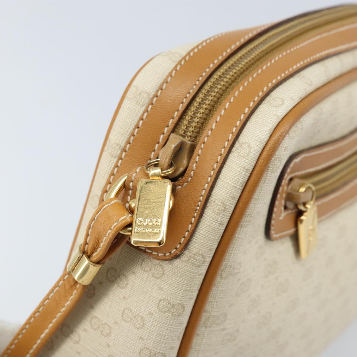 GUCCI Micro GG Supreme Shoulder Bag PVC White Gold 007 39 0014 Auth 173875