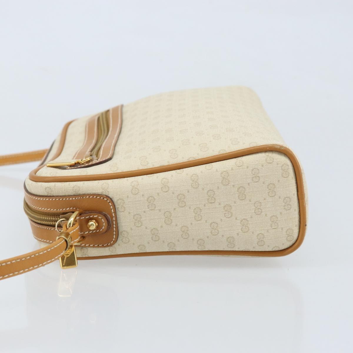 GUCCI Micro GG Supreme Shoulder Bag PVC White Gold 007 39 0014 Auth 173875