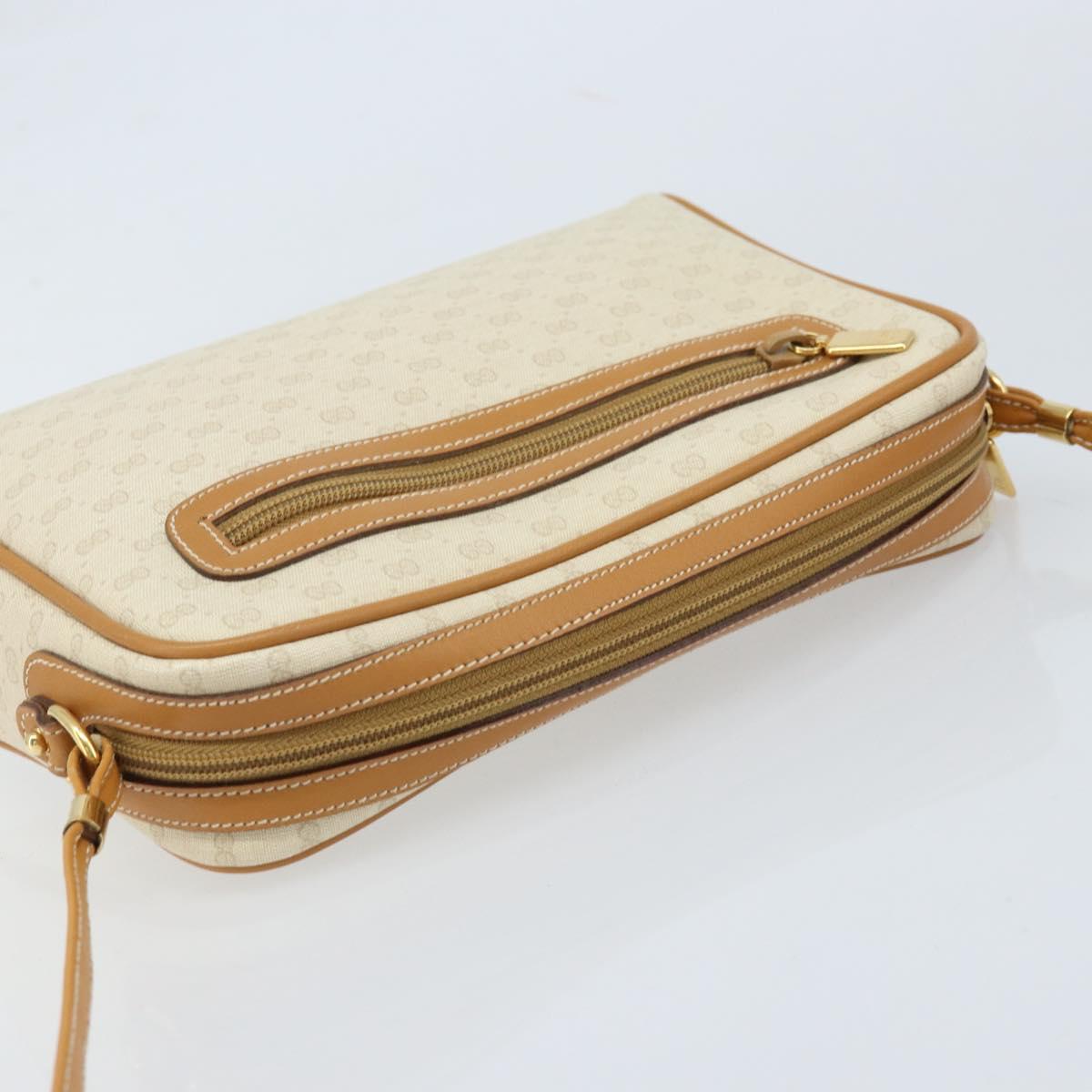 GUCCI Micro GG Supreme Shoulder Bag PVC White Gold 007 39 0014 Auth 173875